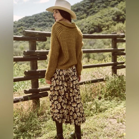 NWT The Great The Cozy Cable Pullover in Harvest Gold - Picture 6 of 6